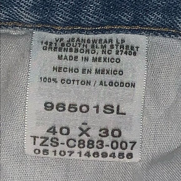 Wrangler Premium lt. stonewashed blue jeans 96501sl 501 pre owned 40 x 30 comfe - Picture 3 of 6